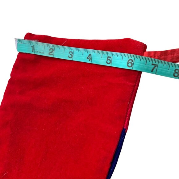 VTG Needlepoint NOEL Wool Blend Christmas Stocking Teddy Bears Deer Tree - Picture 4 of 5